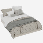 Modern Minimalist Bed Frame 140x200cm Gas Lift Pistons, Beige Dutch Velvet