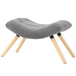 Footstool, Upholstered Stool, Dark Grey Berber Fleece
