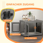 Dog Cage, 2 Doors, Washable Cushion, Adjustable Feet, Grey