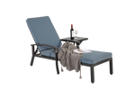 Lounge Patio Chair, Adjustable Reclining Rustproof Aluminum Poolside Chaise, Blue