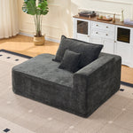 Cloud Sofa L-Shaped Corner Sofa with Chaise Longue and XXL Deep Seat, Black Chenille