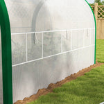Foil Greenhouse Tunnel, 3.58 x 2.1 x 2.1 m Roller Door, Galvanized Steel, White