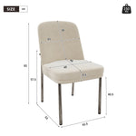 Dining Chairs Set of 4 Thickened Cushions Metal Legs - Velvet Beige