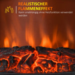 Electric Fireplace, LED Flame Effect, 2000W, Metal, Black