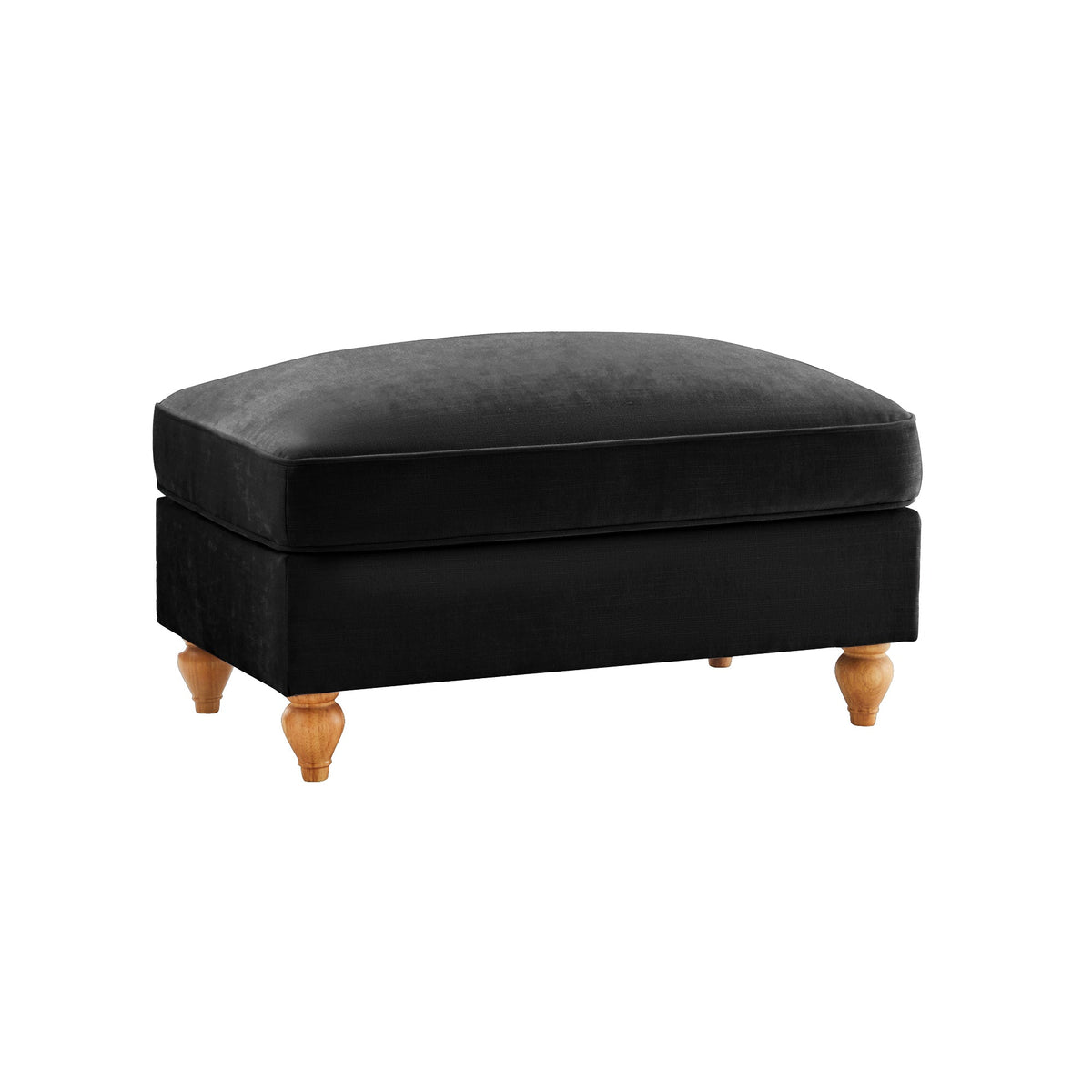 Windsor Stool with Removable Ruffled Skirt and Chenille Fabric, Black