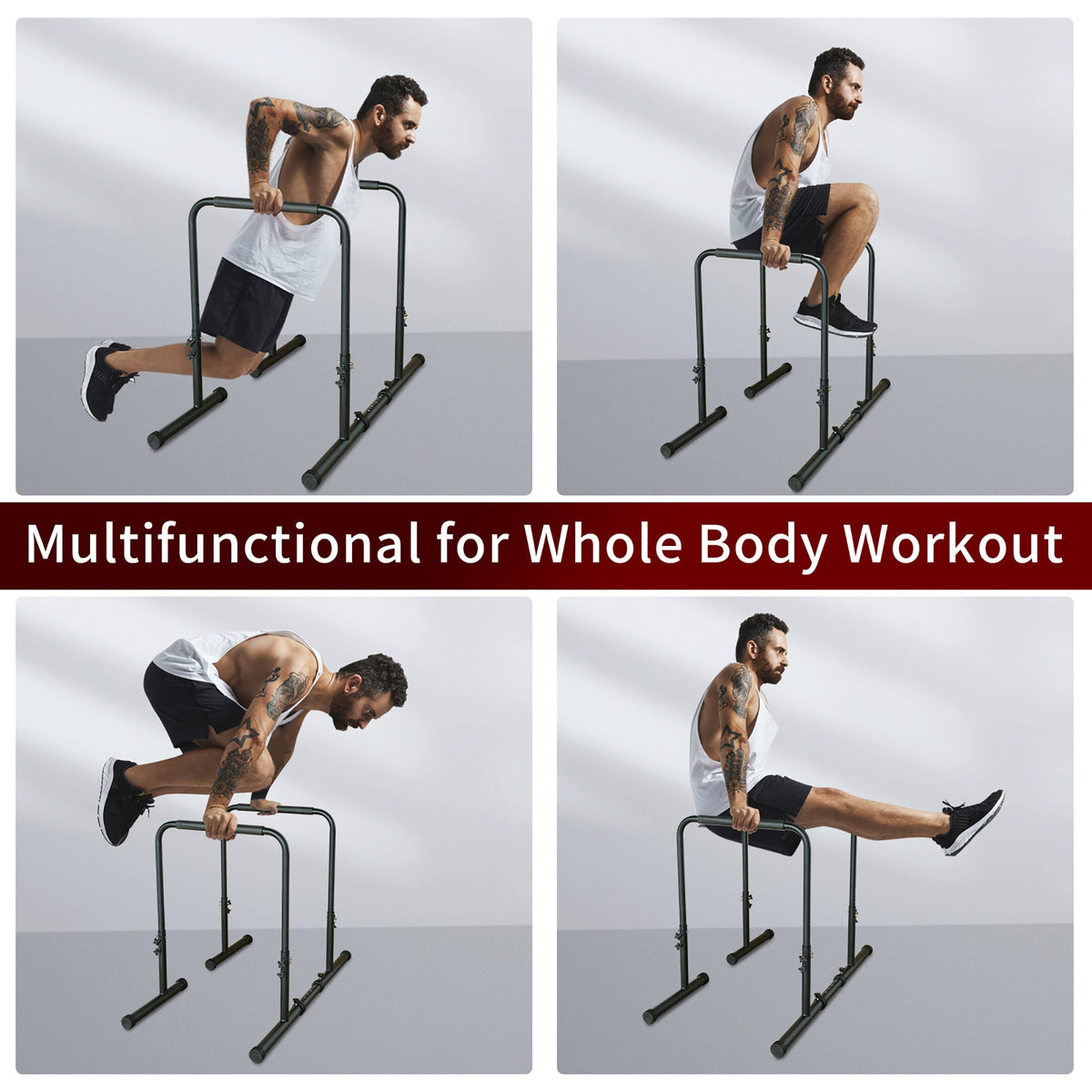 Parallel Bars, Adjustable Height, Heavy-Duty Steel