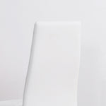 Dining Chair, Set of 4 Upholstered with Steel Legs, Faux Leather, White