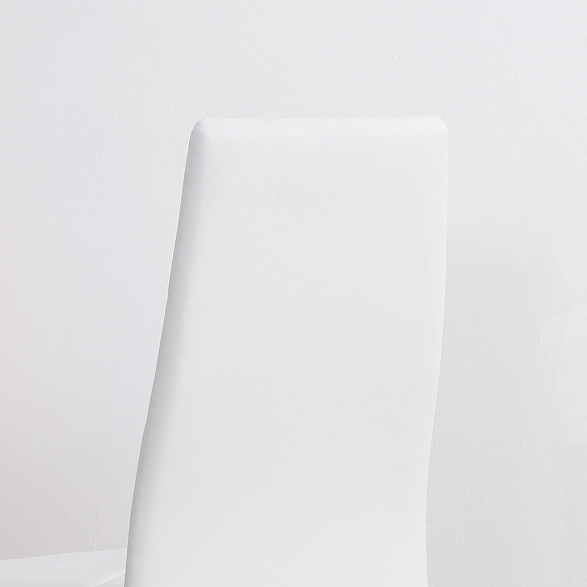 Dining Chair, Set of 4 Upholstered with Steel Legs, Faux Leather, White
