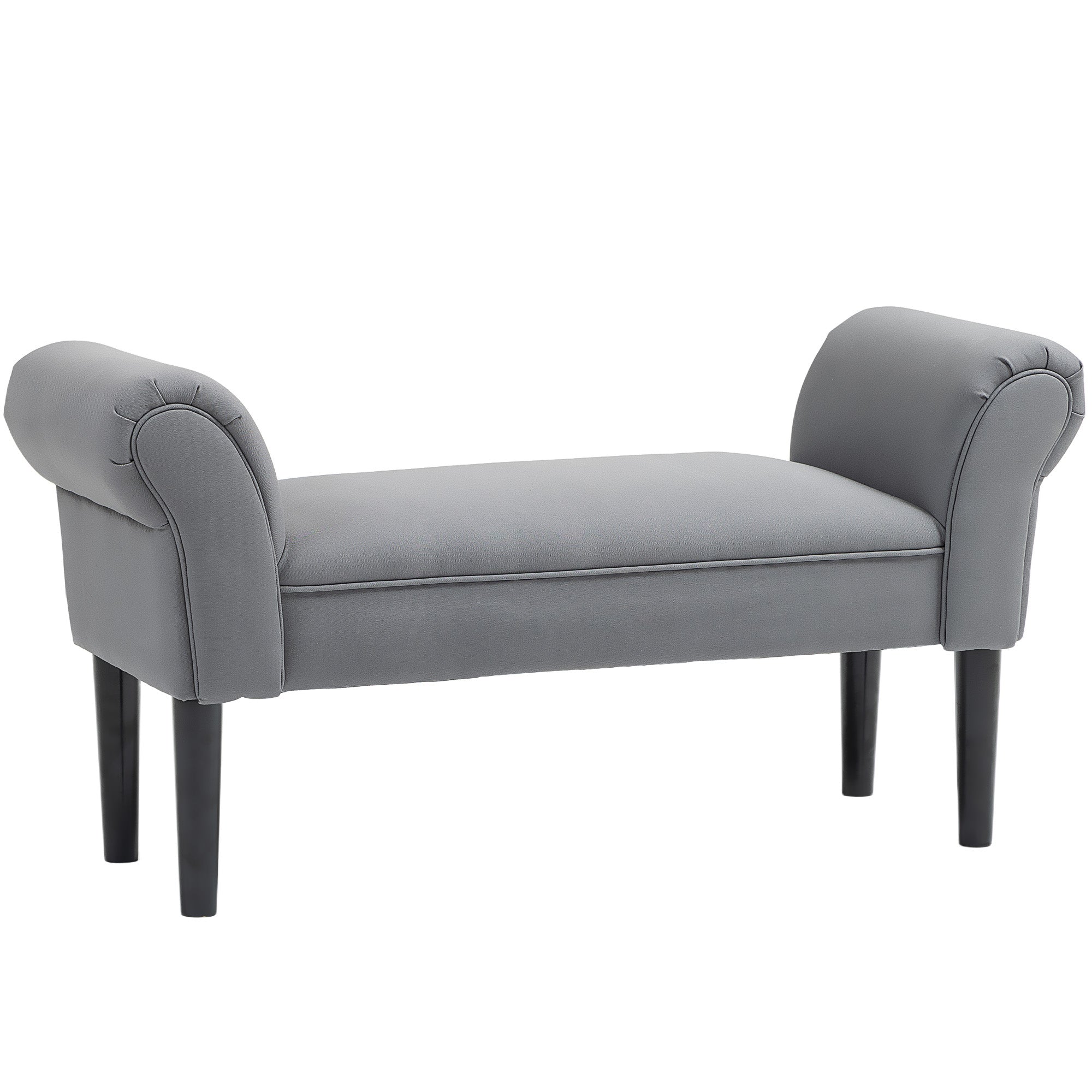 Bed Bench, Upholstered Seating, 130 kg Load Capacity, Dark Grey Canvas