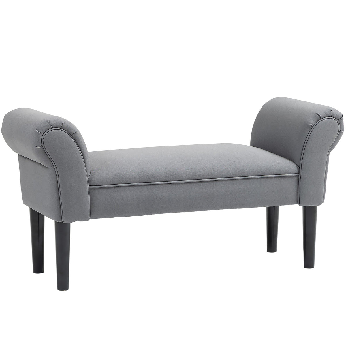 Bed Bench, Upholstered Seating, 130 kg Load Capacity, Dark Grey Canvas