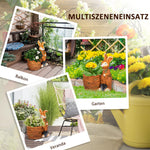 Flowerpot Rabbit Wicker Basket Herb Pot with Drainage Hole MgO