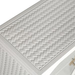 Wall Cabinet 70CM Two-door Three-tier Glass Woven Pattern White