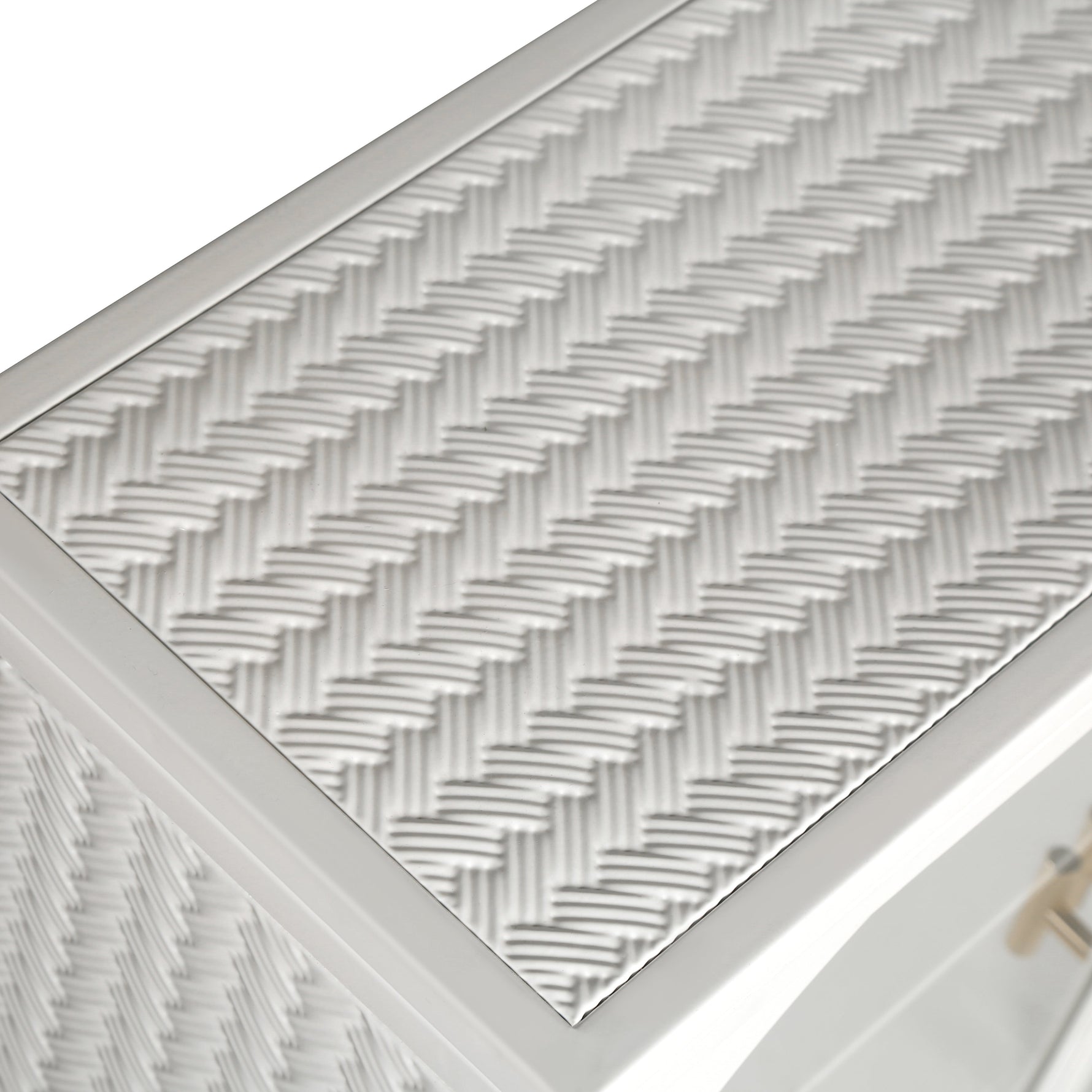 Wall Cabinet 70CM Two-door Three-tier Glass Woven Pattern White