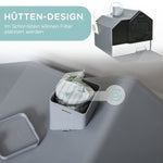 Cat Litter Box, Removable Tray with Sieve Mat & Scoop, Grey