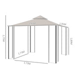 Garden Tent Double Roof Mosquito Net 295x295x275cm Polyester Beige/Black
