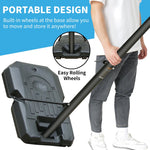 Outdoor Basketball Hoop with Adjustable Height and Built-in Wheels, PVC Backboard
