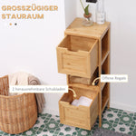 kleankin Bathroom Cabinet, 2 Drawers, Bamboo