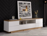 TV Cabinet Modern Color-Block 180cm Wood Grain Finish White