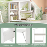 Wooden Shelf with Storage Space, Folding Bedside Table, Anti-Tip, White