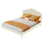 Modern Minimalist Soft Bed with Mattress 140x200cm, Beige