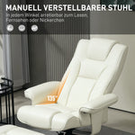 Recliner with Footstool, Upholstered Rocking Adjustable Backrest, Faux Leather Cream White