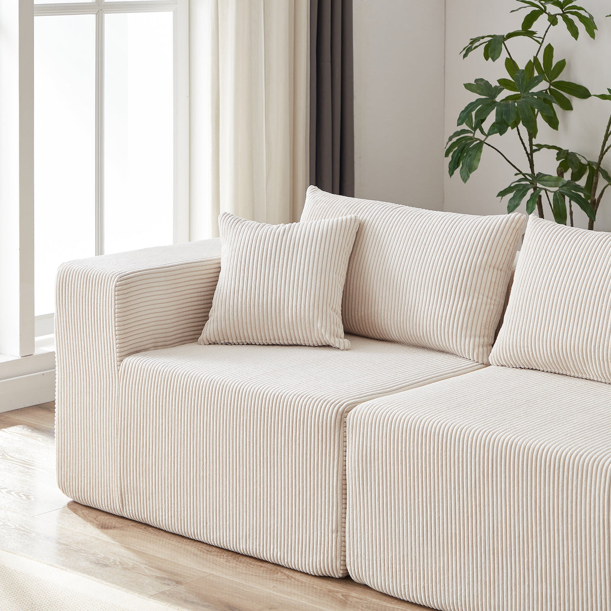 Modular L-Shaped Sectional Sofa 104-Inch 4-Piece - Corduroy