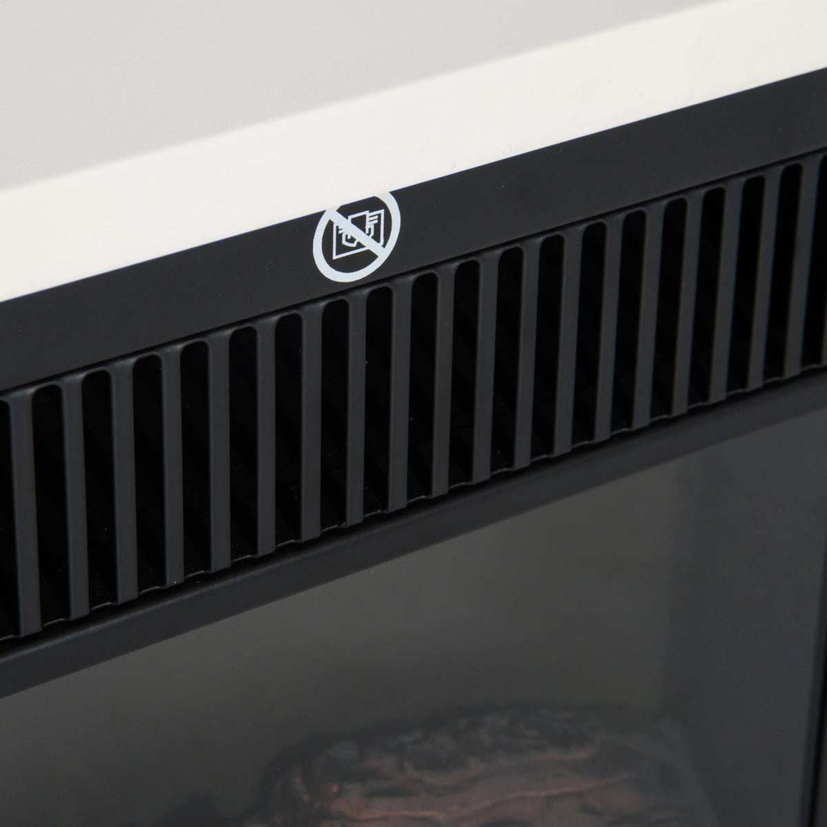 Electric Fireplace, 1200W Freestanding with Flame Effect, White
