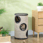 Cat Scratching Barrel, 3-Tier Sisal Rope Surface, Grey