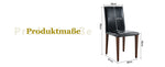 Minimalist Dining Chairs Set of 4, PU Leather and Metal Legs, Black and Walnut finish
