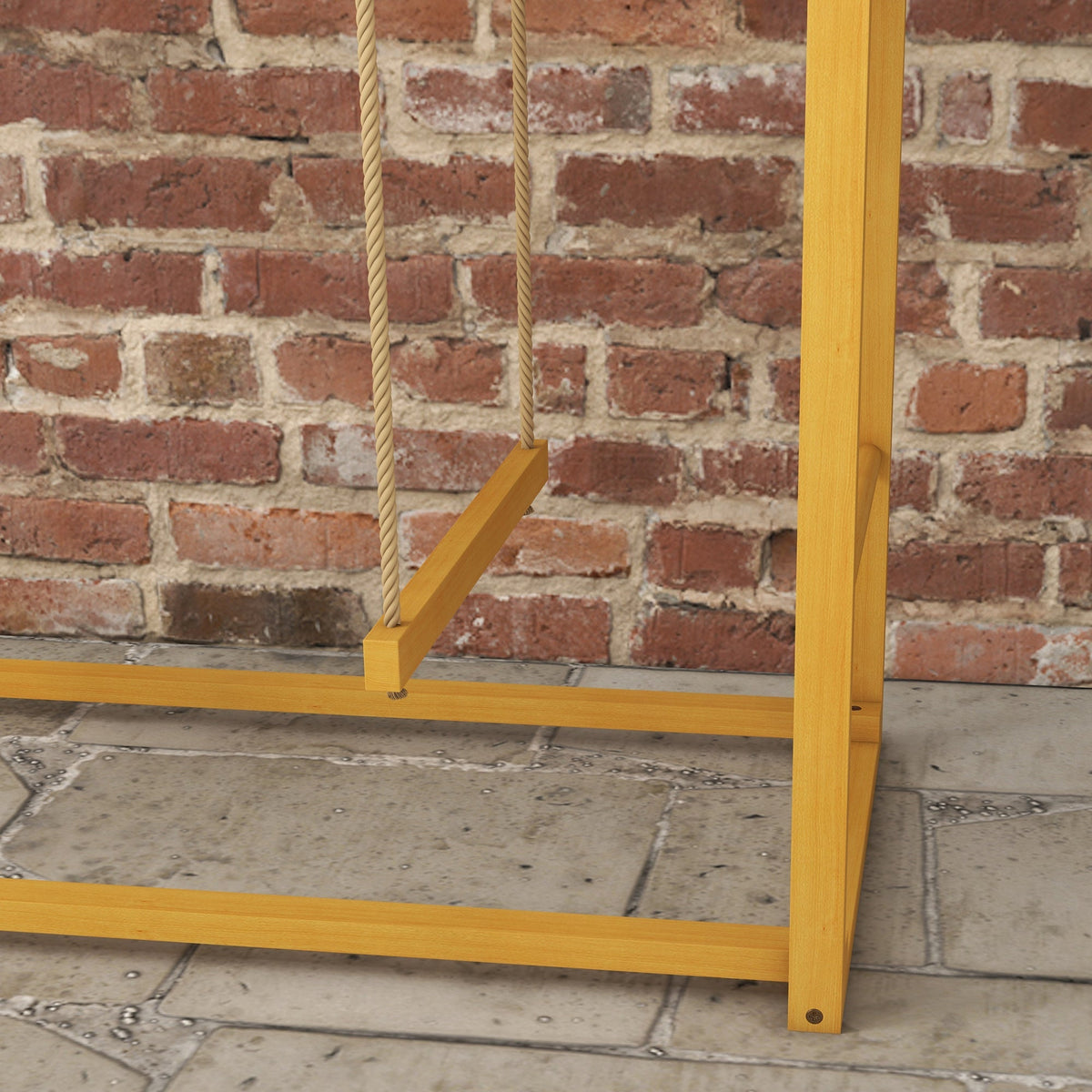 Chicken Play Frame, Playground with Swings and Ladder for 3-4 Chickens, Natural Wood