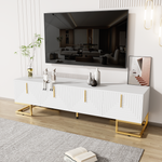 TV Cabinet Lowboard Textured Door Gold Handles and Feet