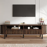 TV Cabinet Lowboard 160cm 2 Cabinets 2 Drawers for 65-inch TV Walnut
