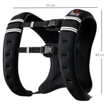 Weight Vest 10 kg Adjustable Strength Training Black Oxford Fabric