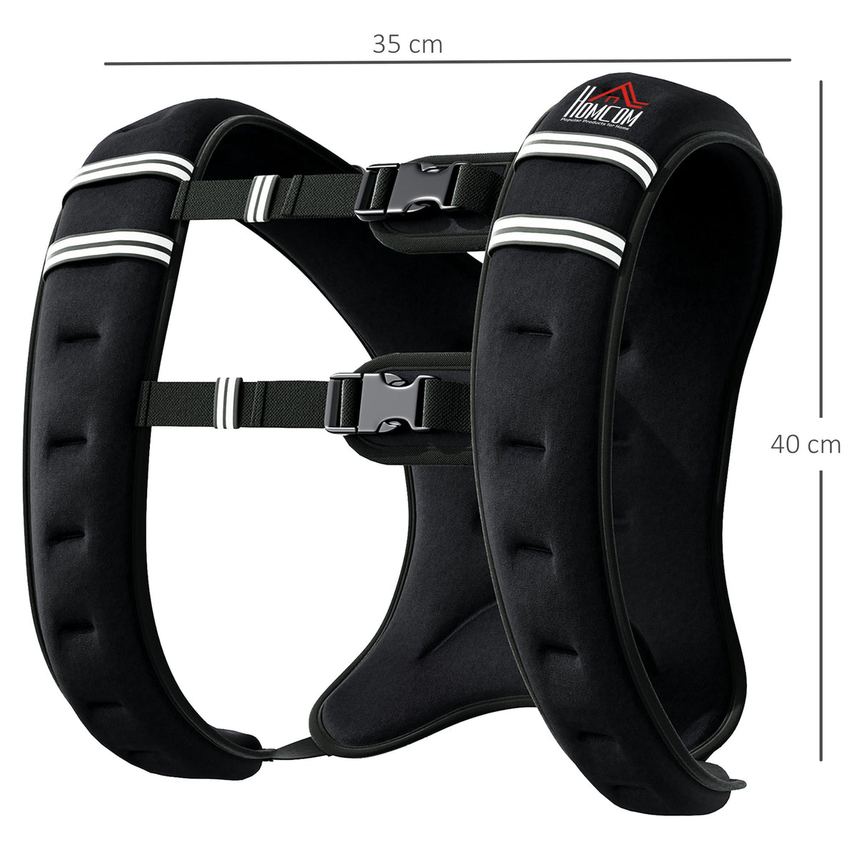 Weight Vest 10 kg Adjustable Strength Training Black Oxford Fabric