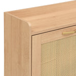 Shoe Cabinet Rattan Doors 4 Doors Metal Frame - Wood