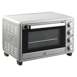 Mini Oven 32L 1600W Electric with Slag Tray, Stainless Steel & Glass, Silver