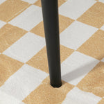 Footstool Square Stool Dressing Stool Steel Legs Cashmere Look Beige