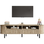TV Cabinet Lowboard 160cm 2 Doors 2 Drawers for 65 Inch - Natural Wood