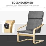 Recliner Chair, Rocking Dining with Headrest, Dark Grey Linen Look