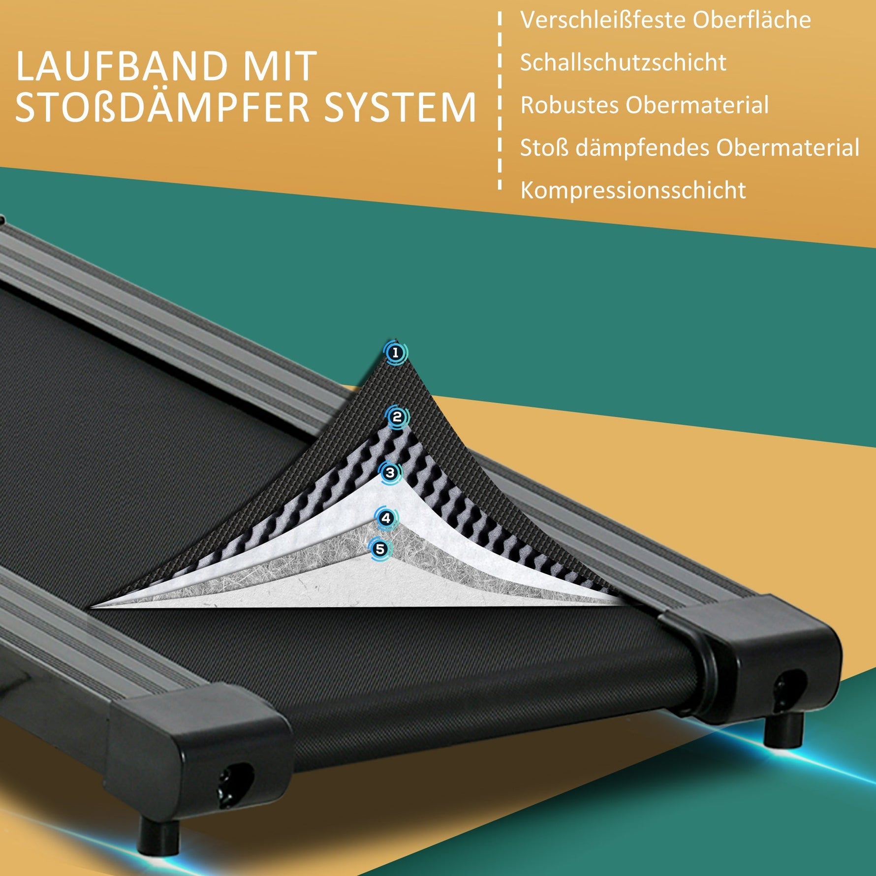 Electric Folding Treadmill, 500W LCD Display, Black