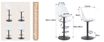Bar Stool Set of 2 Adjustable Swivel PU Leather Transparent Back - Black Metal/PU