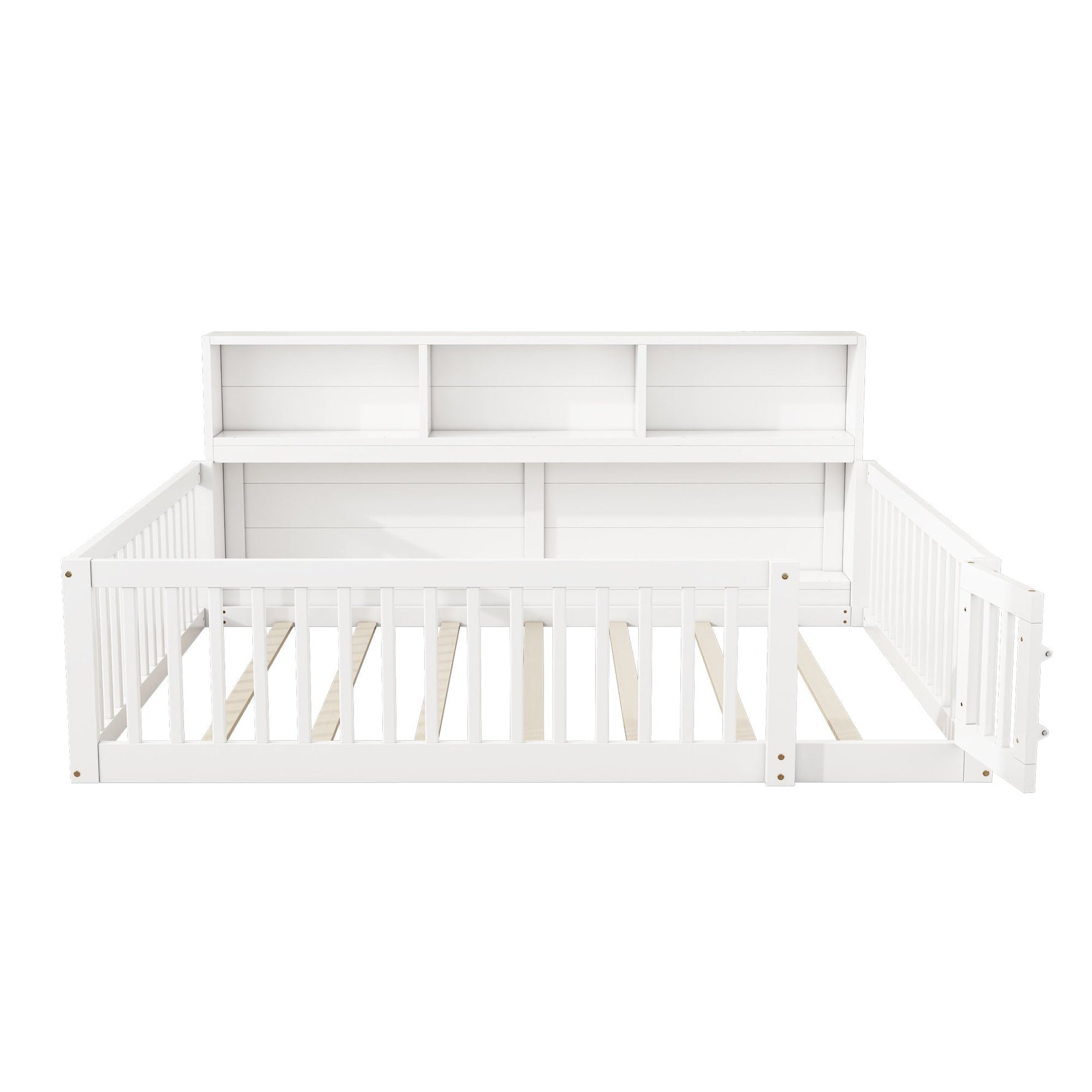Daybed Sofa Bed 140x200cm Storage Compartment Slatted Base Pine Wood White