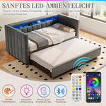 Multifunctional Sofa Bed 90x190cm, Pull-Out & Storage, Gray Velvet
