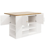 Modern Kitchen Island Sideboard with Drawers and Shelves - White