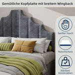 Modern Minimalist Soft Bed, 140*200CM, High Box Bed, Gray