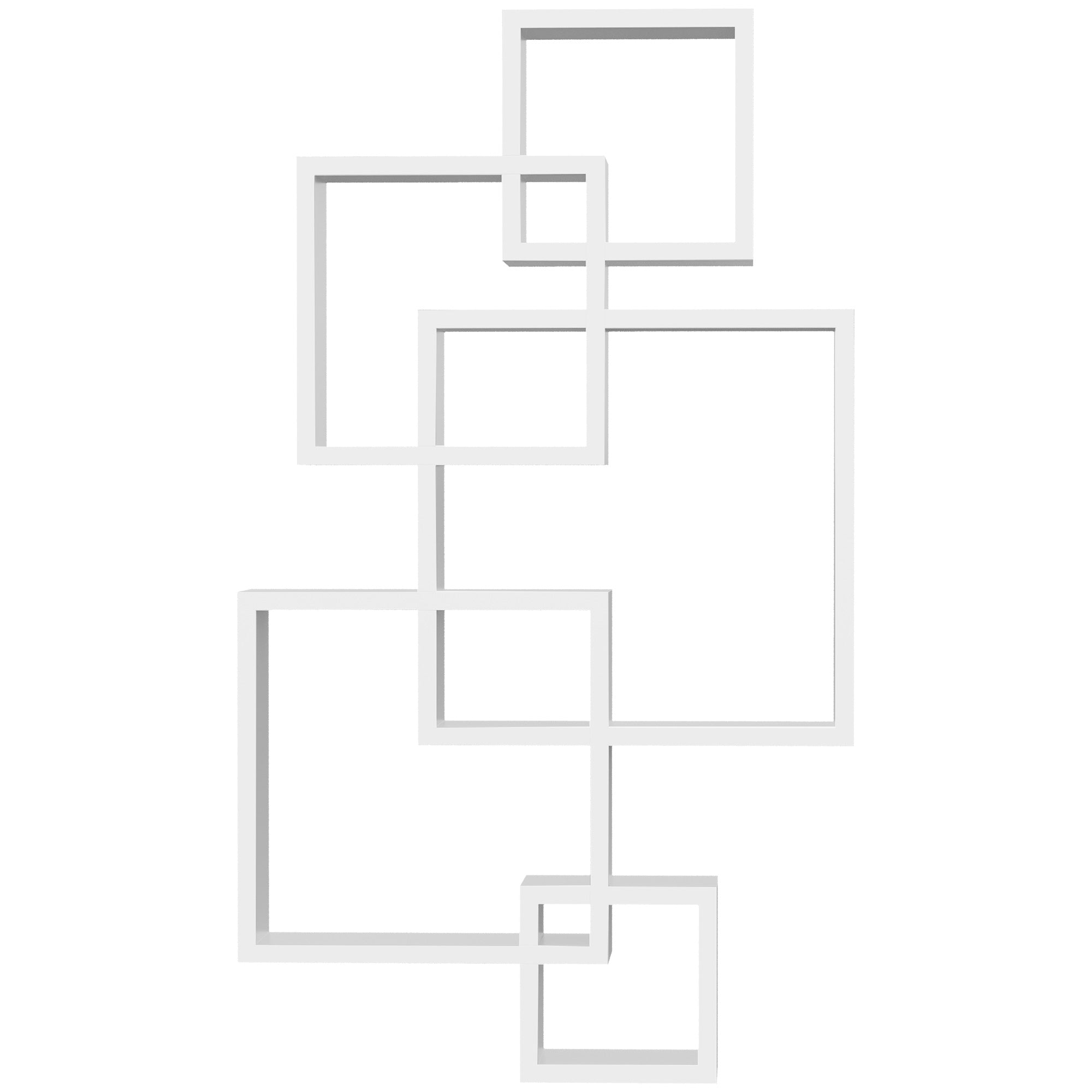 Wall Shelf Floating Board 5 Cubes 9 Compartments Fir Wood White