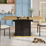 Telescopic Dining Table 110-140x80cm Extendable Foldable Storage Cabinet