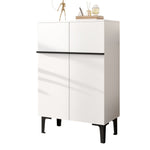 Shoe Cabinet Modern Double Doors Adjustable Shelves 95x60x34.5cm - White