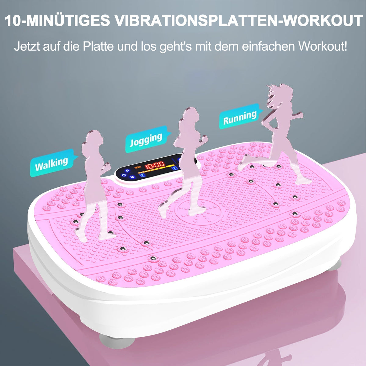 Vibration Plate Trainer Whole Body Fitness Resistance Bands Speed Control