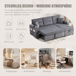 Modern 3-Seater Sofa with Storage, Cup Holders and USB-C Charging, Corduroy